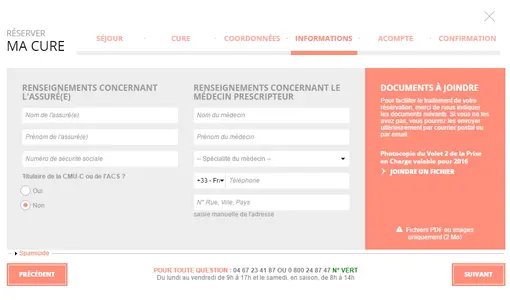 Avène Center - réservation étape 4