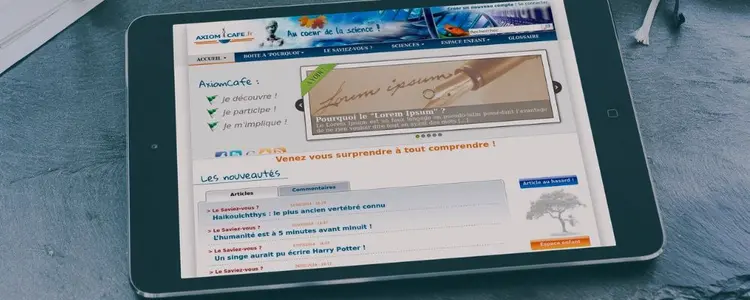 AxiomCafe - vue tablette