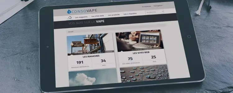 Consovape - vue tablette