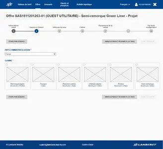 Lamberet - Vue du configurateur