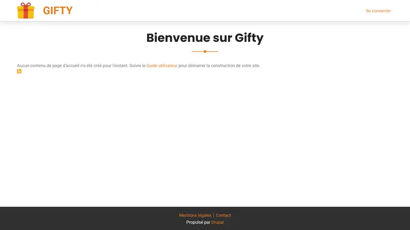 Gifty - page d'accueil en cours d'avancement